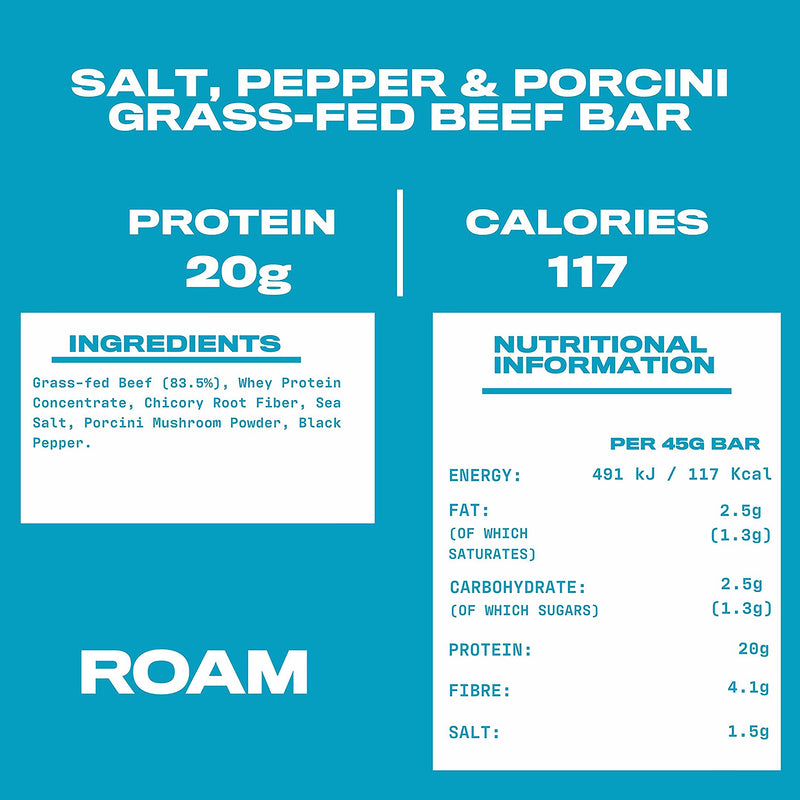 ROAM salt and pepper beef bar 6x45g - British product