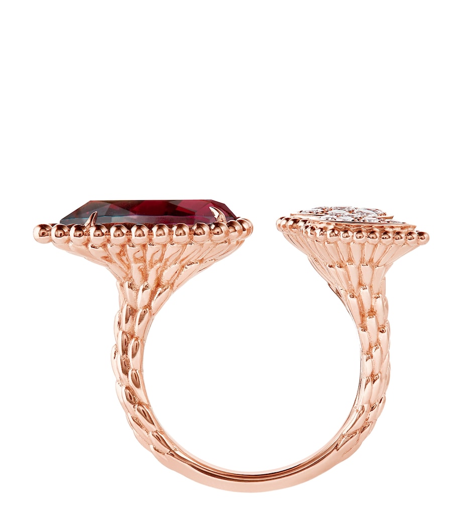 Boucheron Serpent Bohème ring rose gold diamond garnet (British brand)