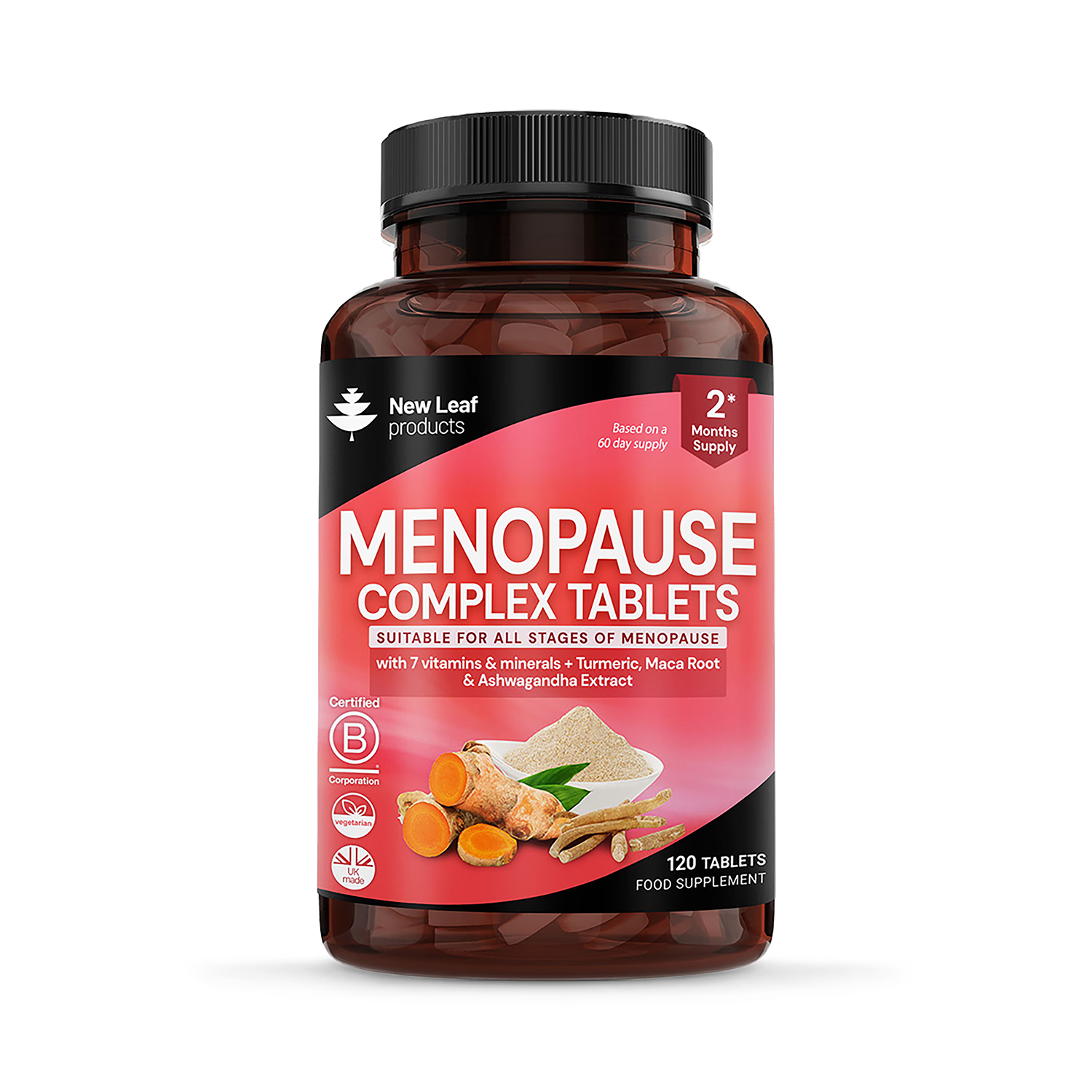 New Leaf Products Menopause Complex Tablets 120 tablets, imported from the UK