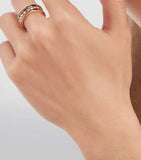 Bvlgari rose gold and black ceramic B.zero1 ring (British brand)