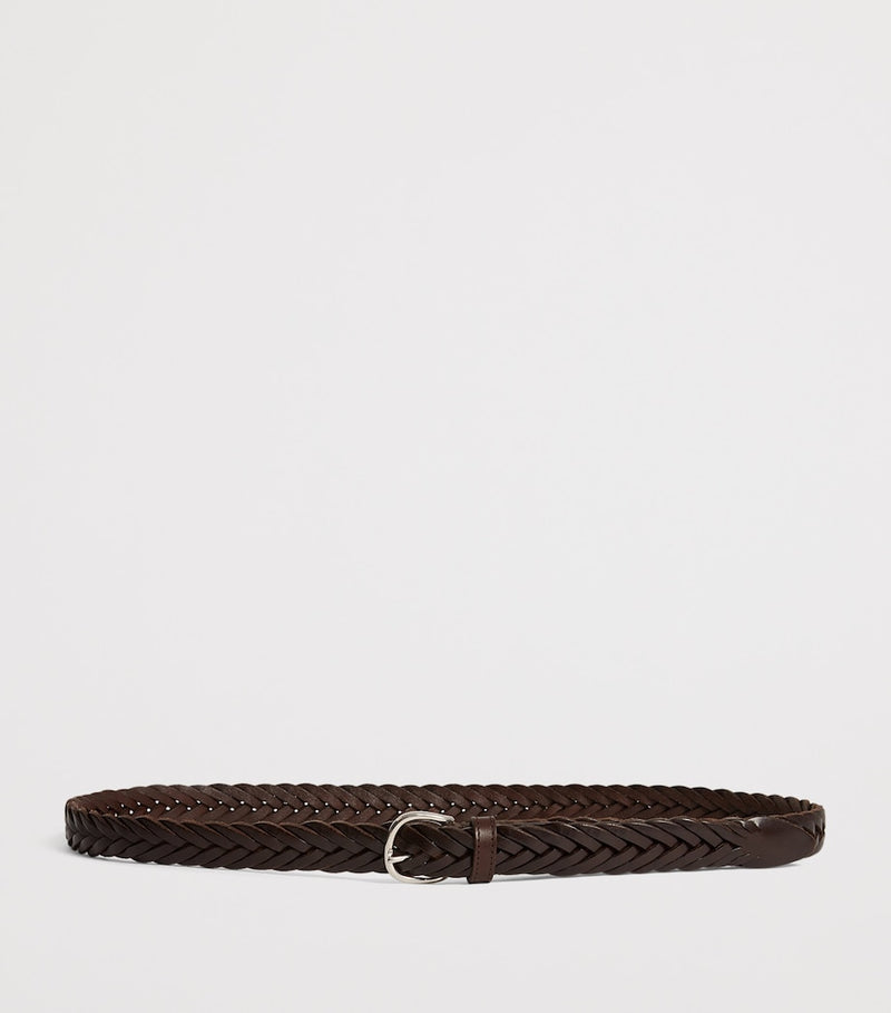 Dunhill braided leather belt 2cm, imported from the UK