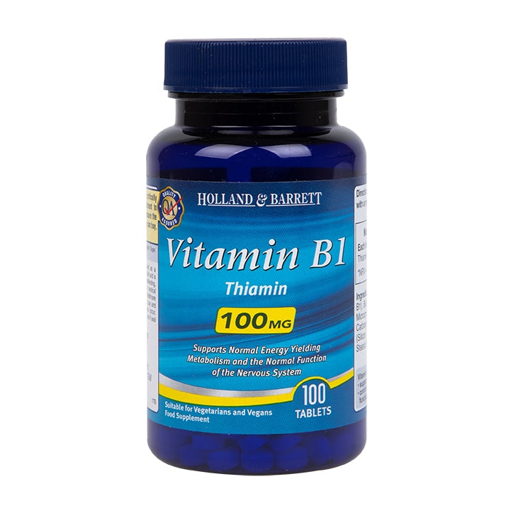 Holland & Barrett Vitamin B1 100 Tablets 100mg Vitamin B Holland&Barrett   