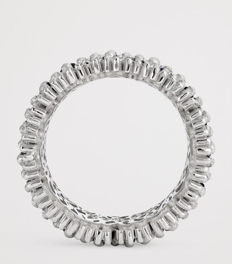 Suzanne Kalan white gold diamond blue sapphire eternity band - British product