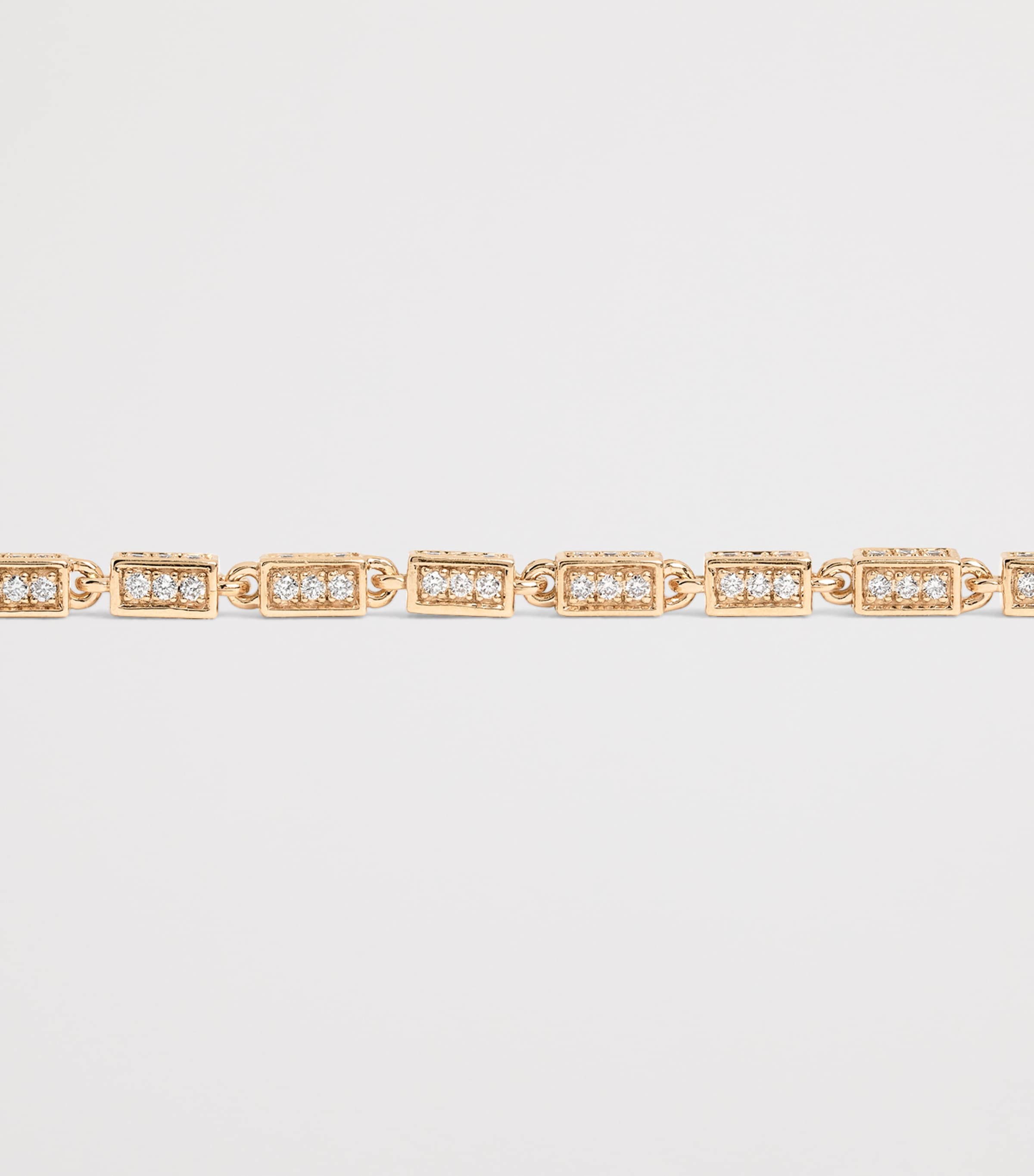 Suzanne Kalan rose gold diamond block chain bracelet - British product