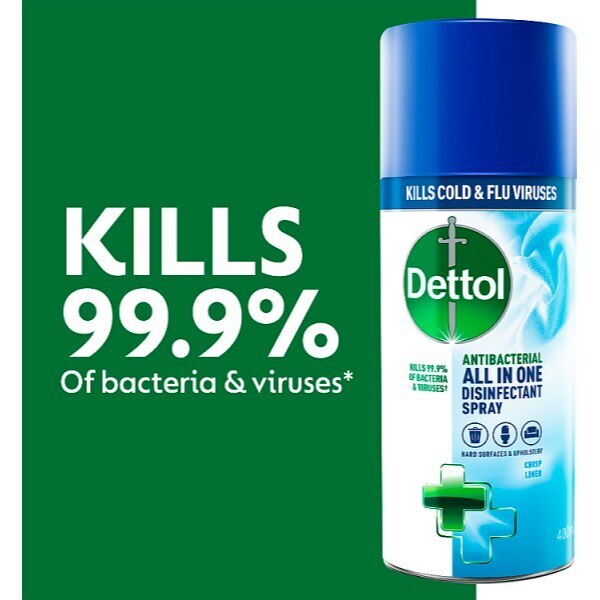 Dettol All-in-One Antibacterial Spray Crisp Linen 400ml GOODS Superdrug   