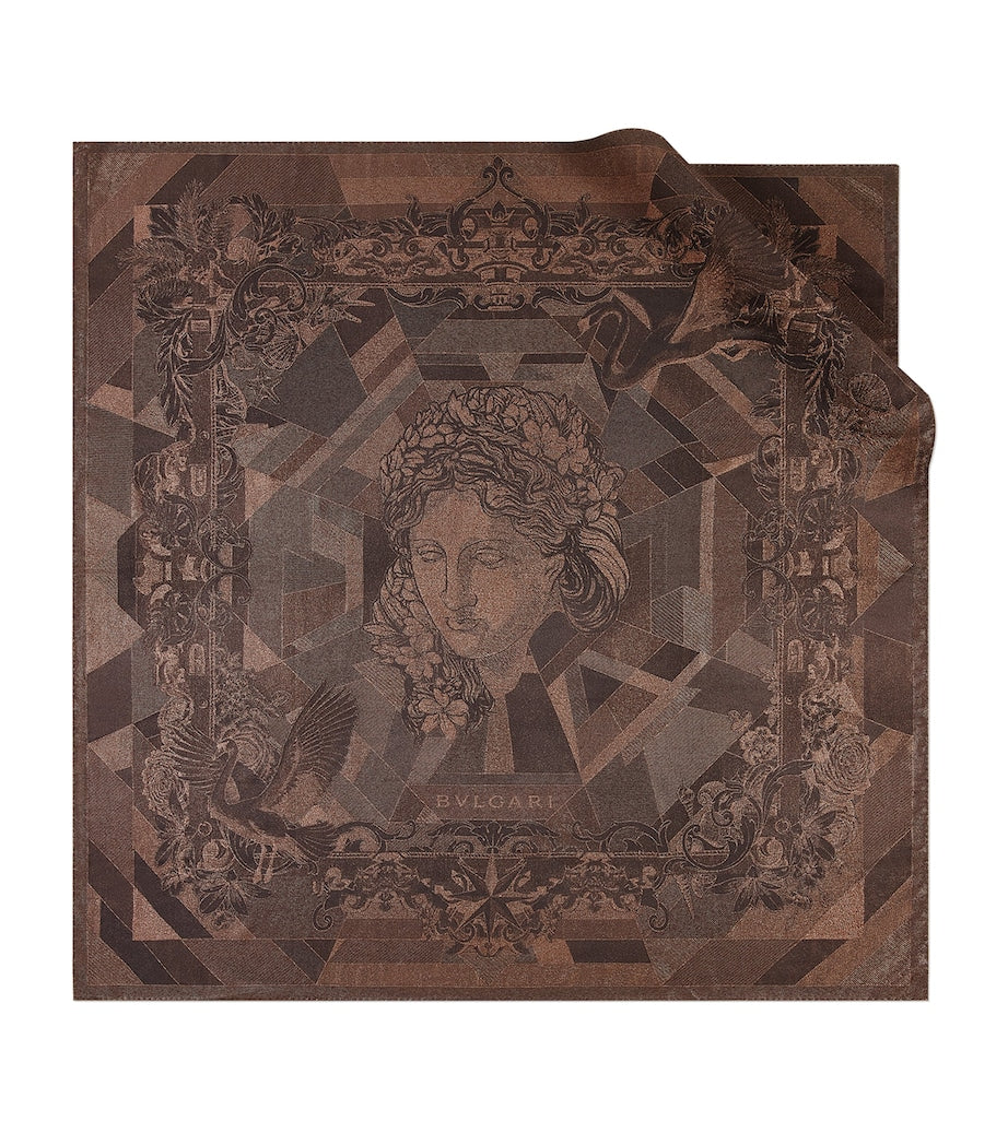 Bvlgari silk jacquard scarf with Venus motif, UK version