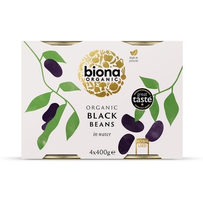 Holland & Barrett Biona Organic Black Beans 4x400g- Buy online at McGrocer