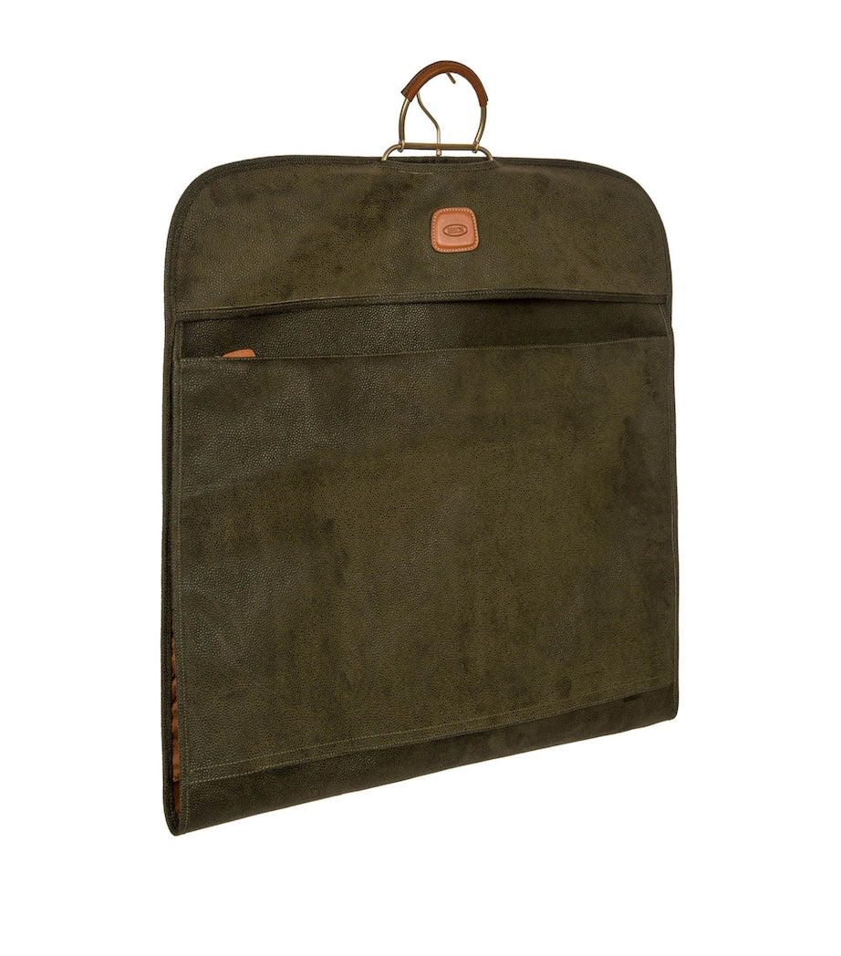 Bric's travel garment bag in olive hue - British product