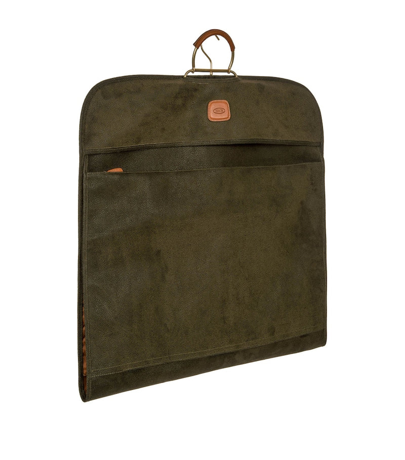 Bric's travel garment bag in olive hue - British product