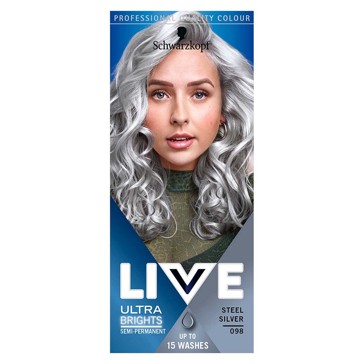 Schwarzkopf LIVE Steel Silver 098 Semi-Permanent Hair Dye GOODS Boots   