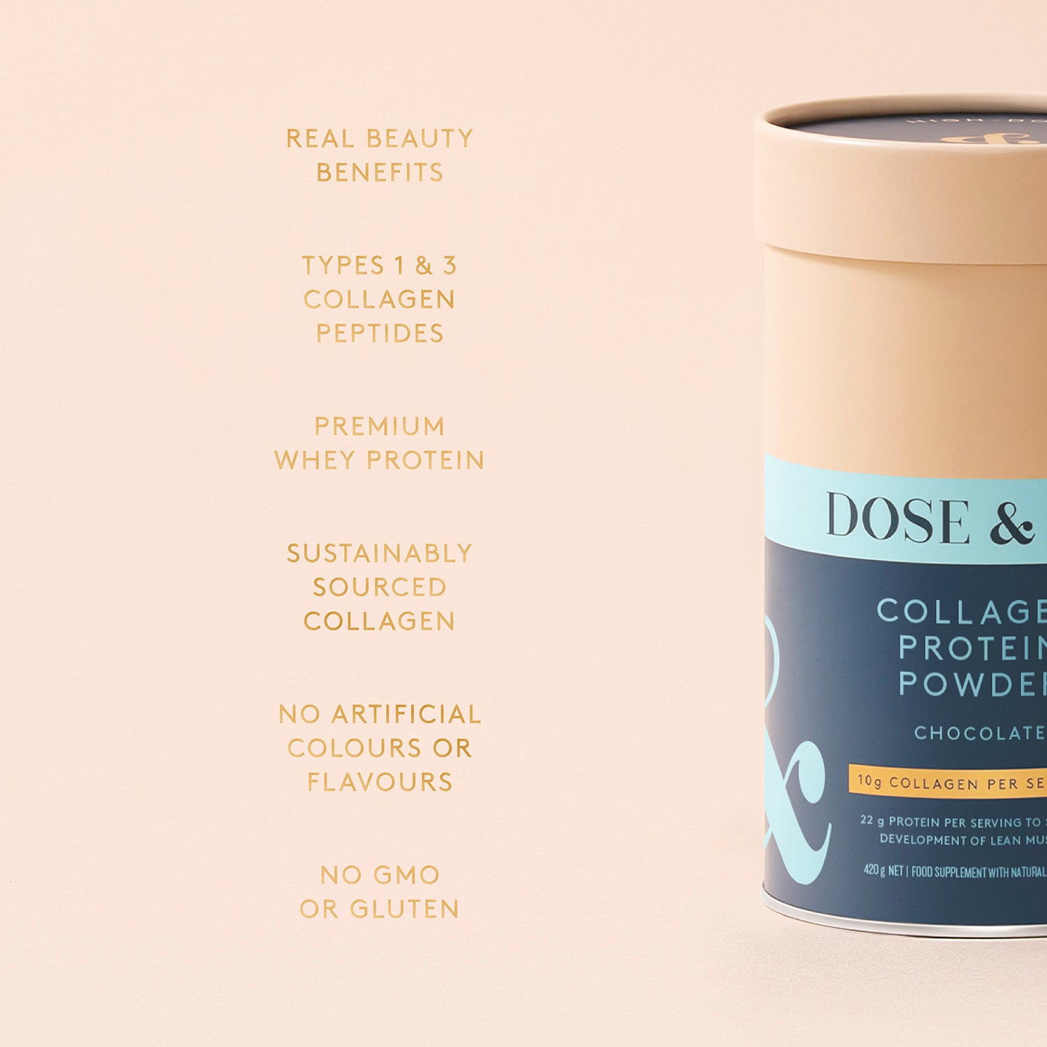 Dose & Co Collagen Protein Powder Chocolate 420g - British product