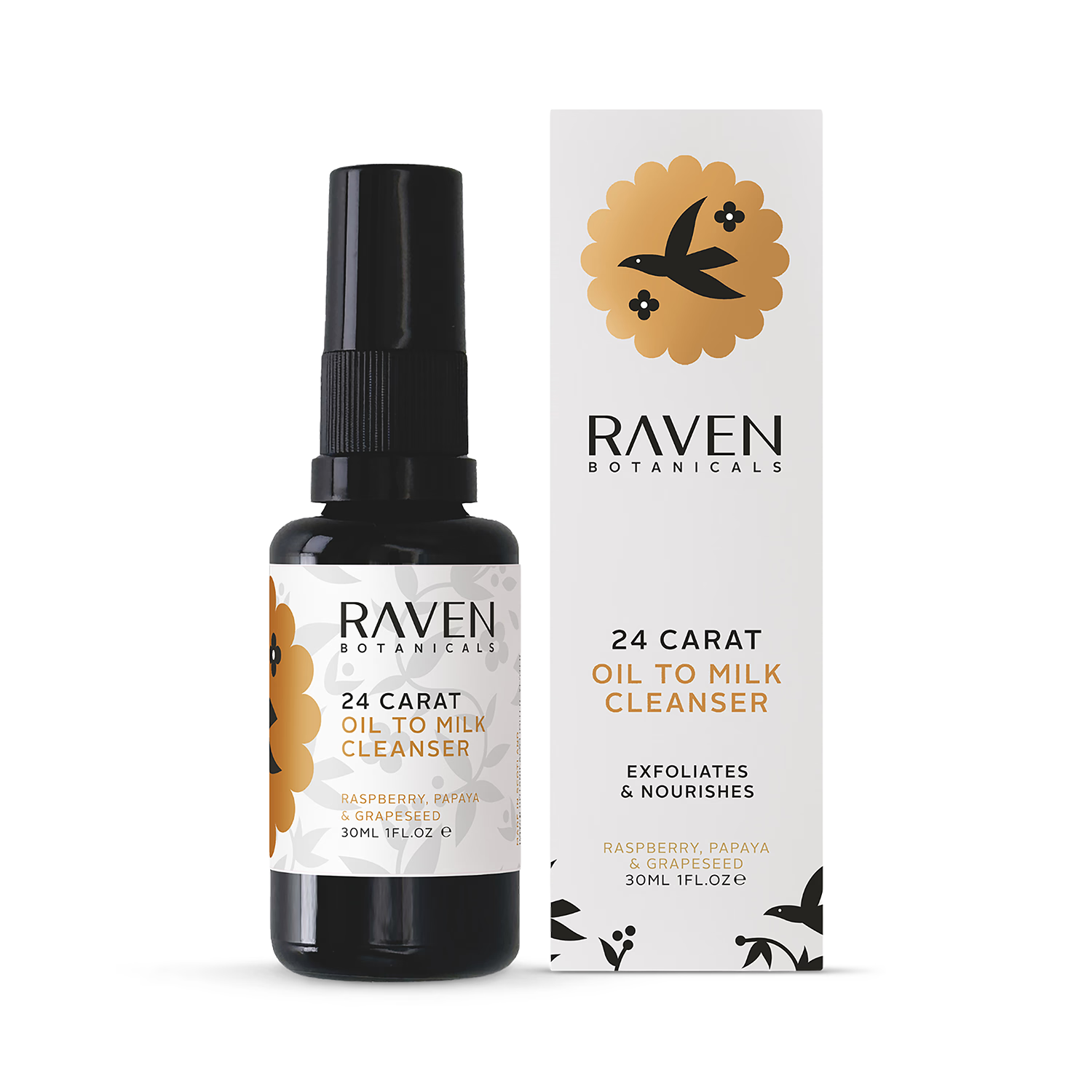 Raven Botanicals 24 Carat Cleanser 30ml, UK version