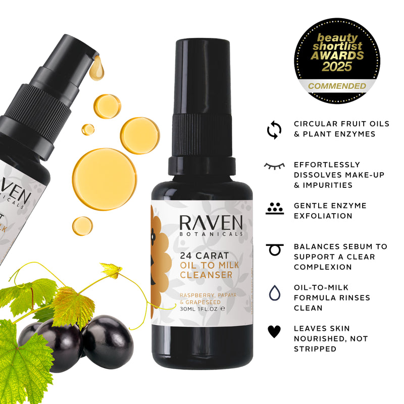 Raven Botanicals 24 Carat Cleanser 30ml, UK version