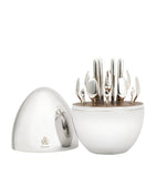 Christofle party cutlery case with stainless steel and walnut wood - British product