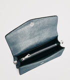 Aspinal of London snakeskin-embossed leather Eliza clutch bag, UK version