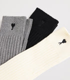 AMI Paris Ami de Coeur heart motif socks 3-pack, UK version