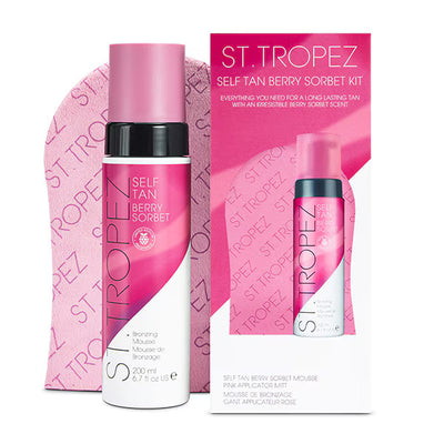 Superdrug St.Tropez Self Tan Berry Sorbet Kit 200ml Mousse with Applicator Mitt- Buy online at McGrocer