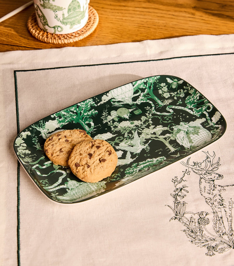 Harrods bone china Toile trinket tray 25cm x 15cm, UK version