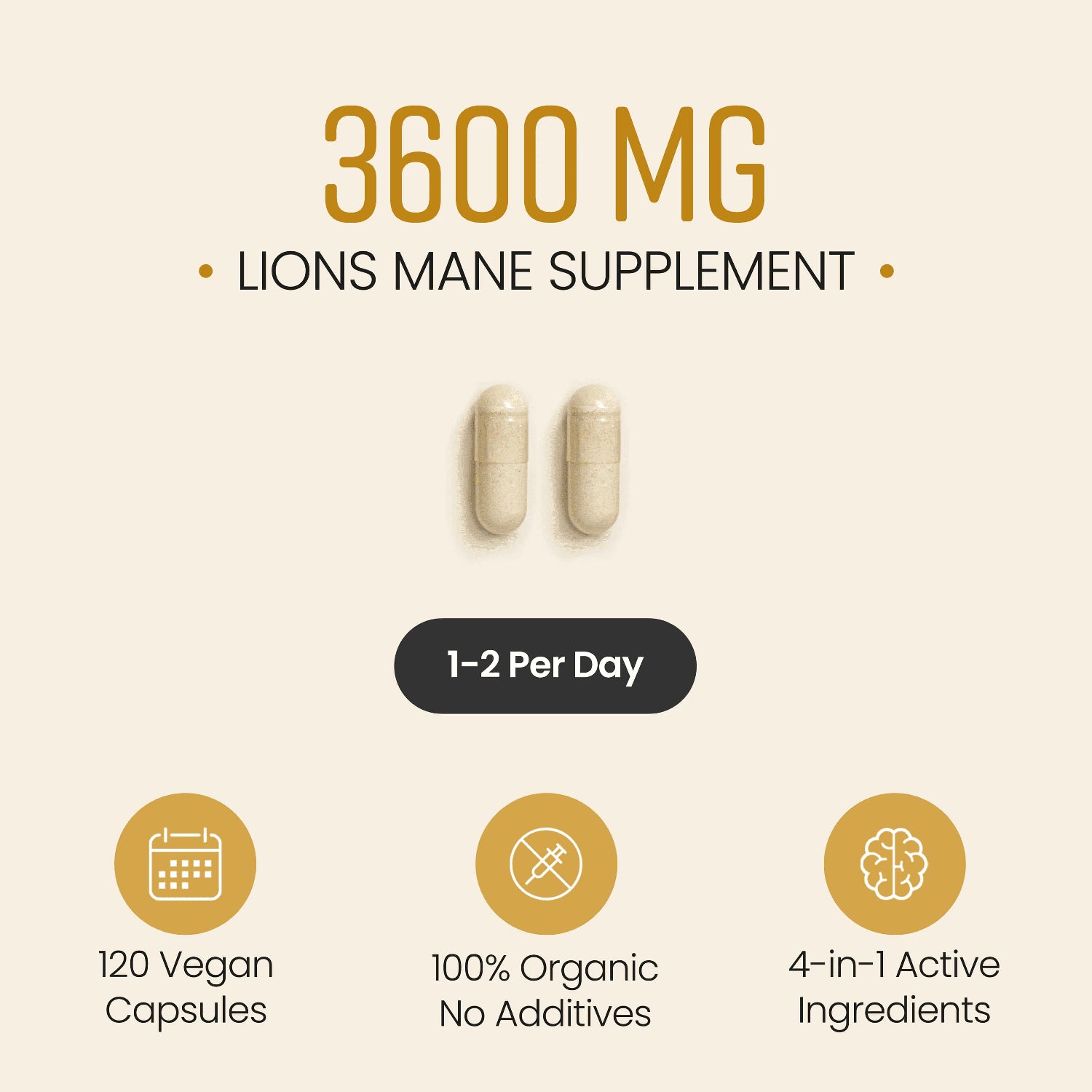 VitaBright mushroom complex with Ginkgo Biloba 120 capsules, imported from the UK