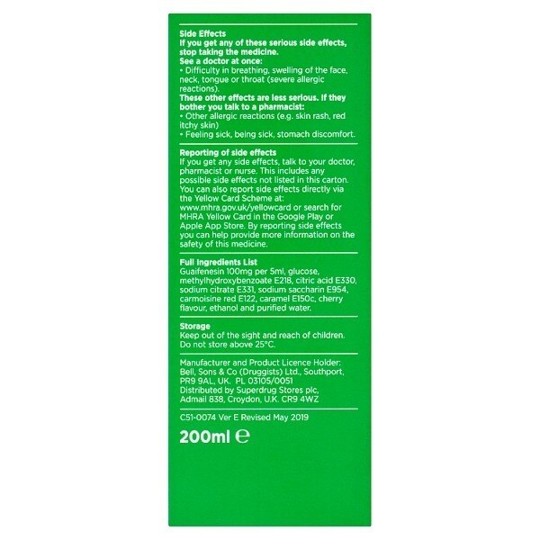 Superdrug Mucus Cough Syrup 200ml