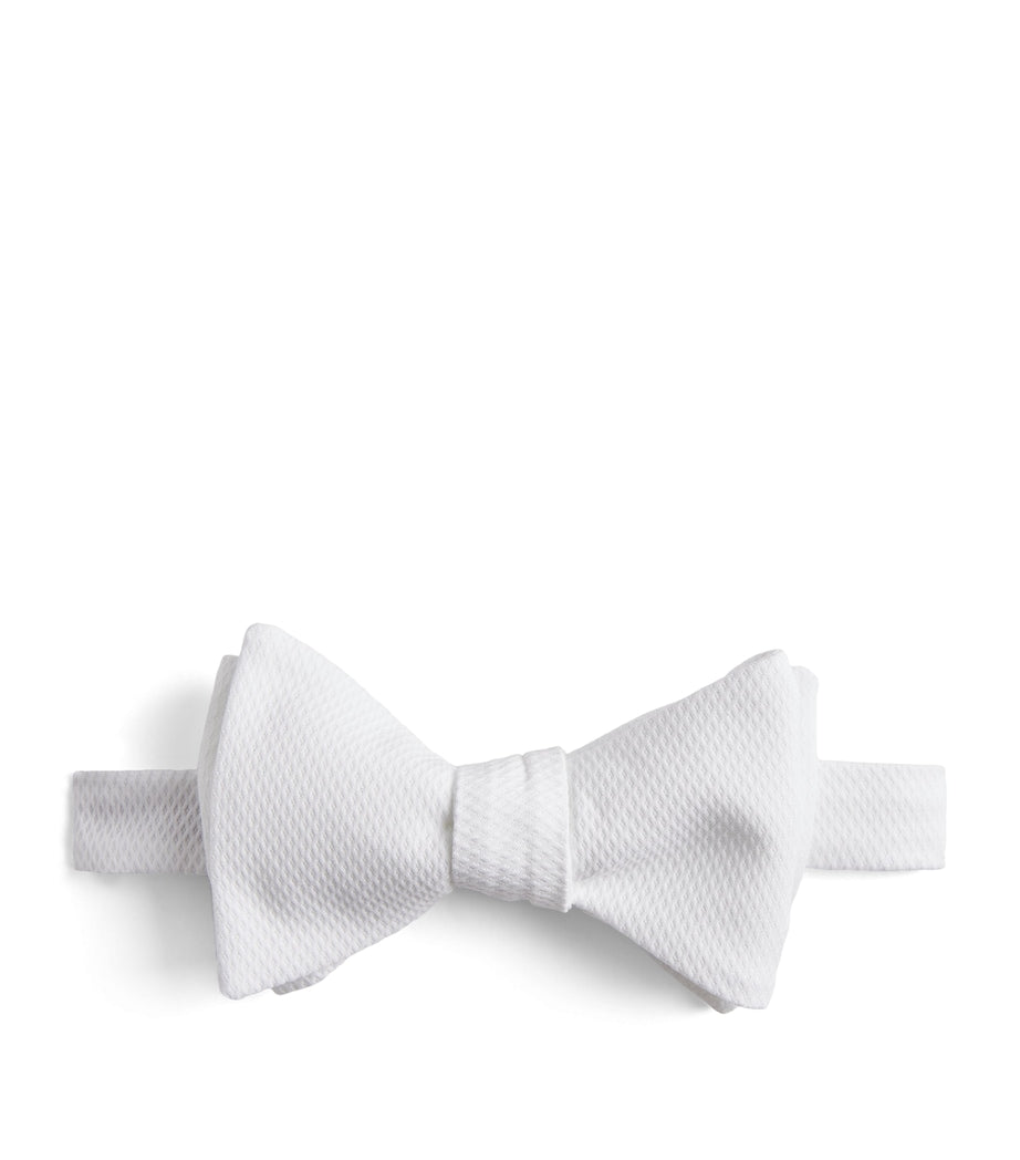 Ralph Lauren all-white cotton piqué bow tie (British brand)