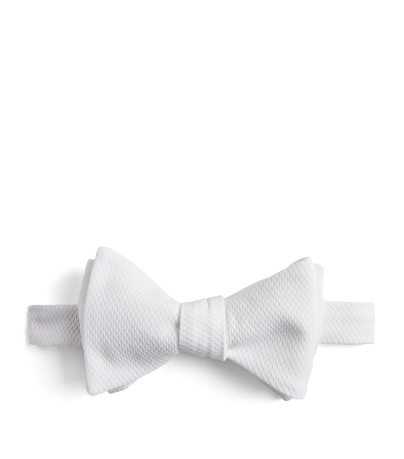 Ralph Lauren all-white cotton piqué bow tie (British brand)
