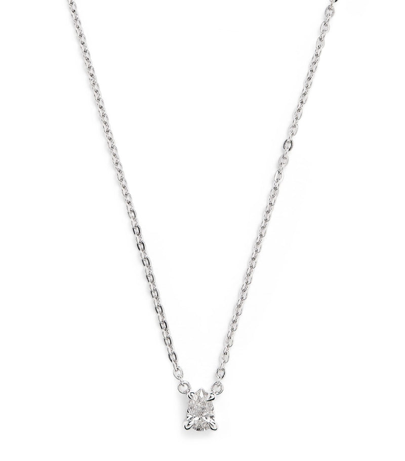 Harrods white gold diamond pendant necklace 0.25ct (British brand)