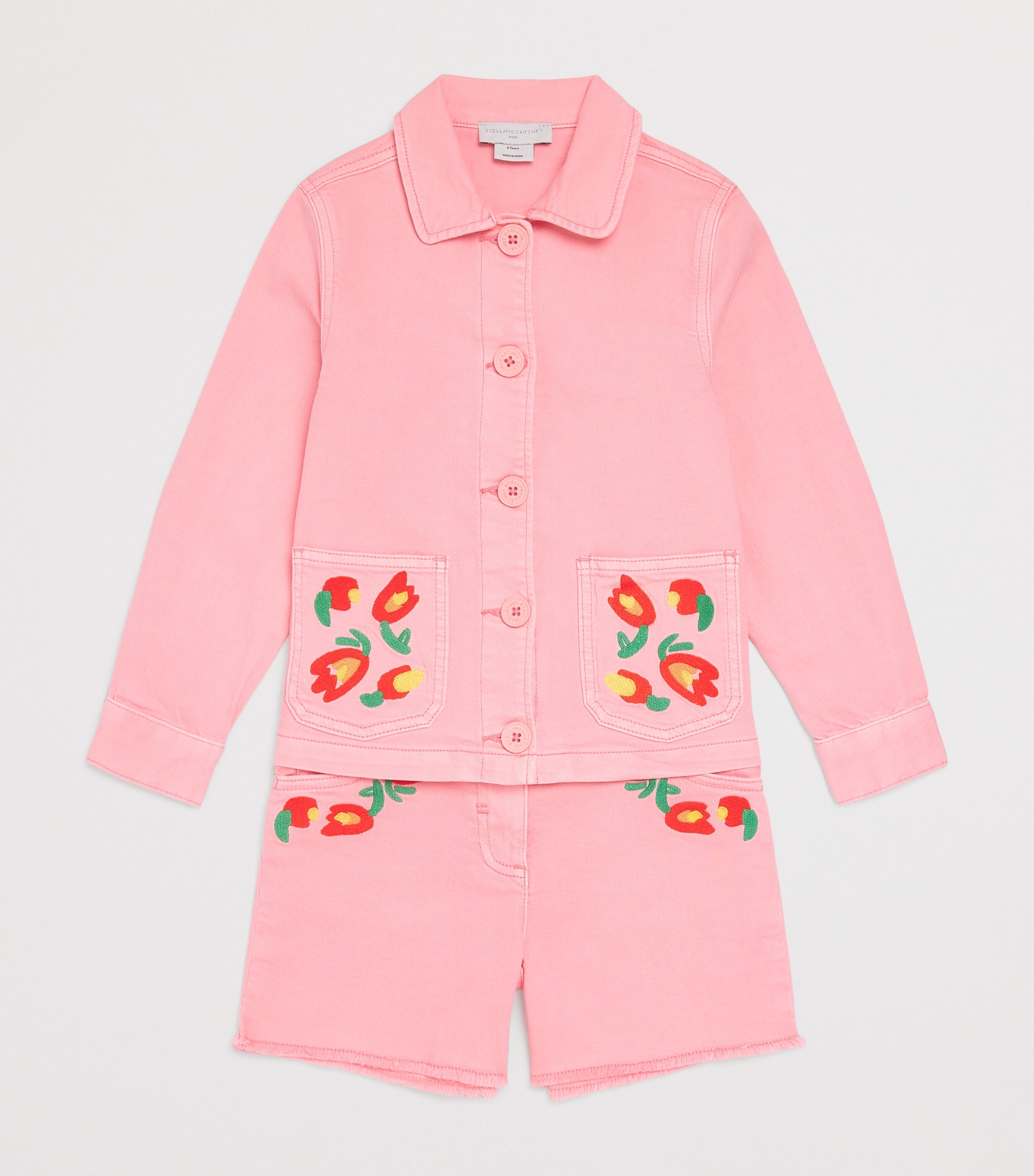 Stella McCartney Kids embroidered denim shorts for ages 3-14 years (British brand)