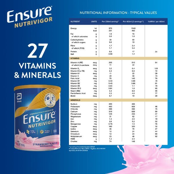 Ensure Shake Strawberry Flavour 850G GOODS Superdrug   