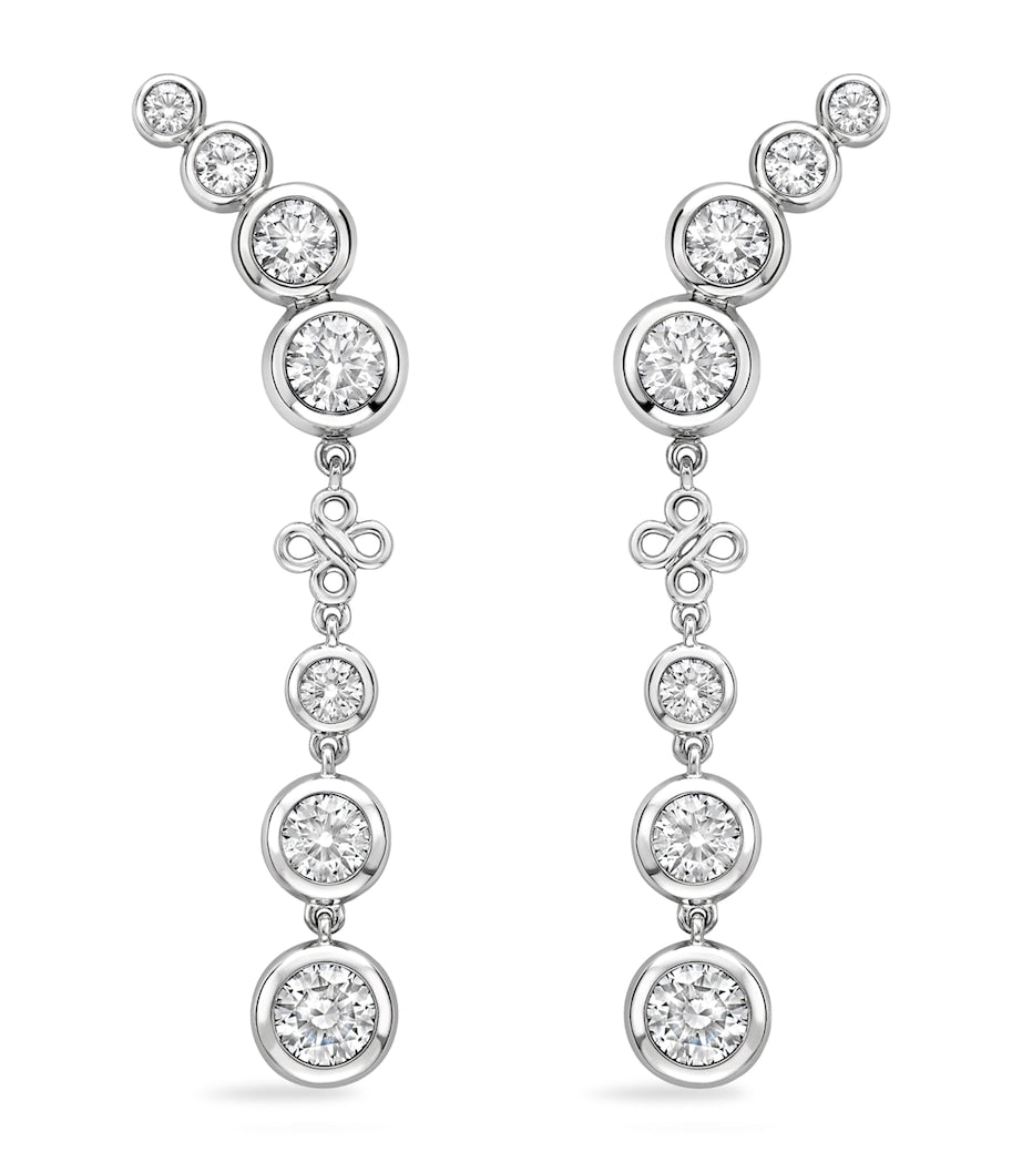 Boodles platinum diamond earrings Long Beach collection, imported from the UK