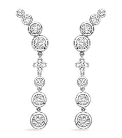 Harrods Boodles Platinum and Diamond Long Beach Earrings- Buy online at McGrocer