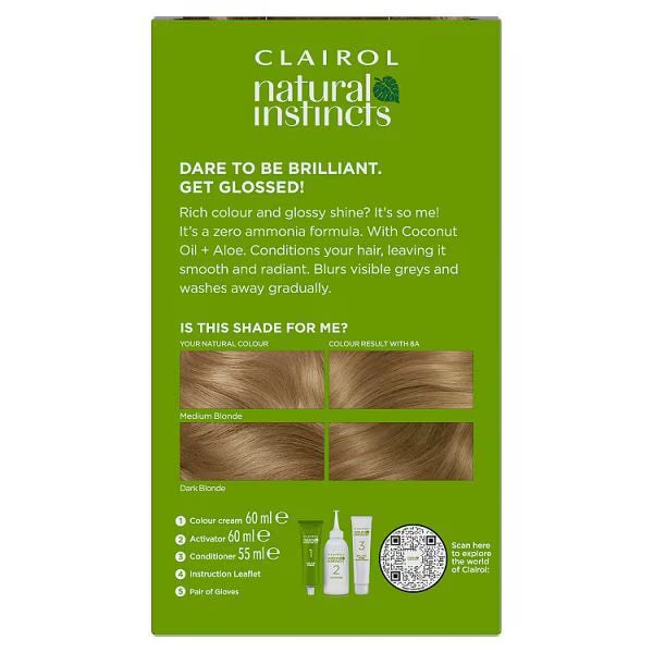 Clairol Semi-Permanent Hair Dye Dark Ash Blonde set - British product