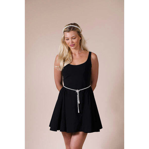 SVNX pearl chain belt in silver, 80-100cm (British brand)