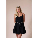 SVNX pearl chain belt in silver, 80-100cm (British brand)