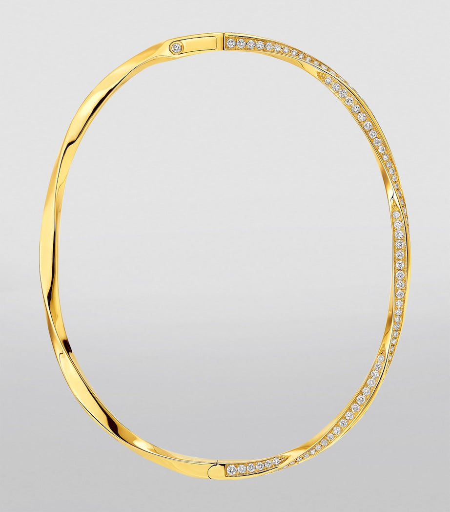 Graff yellow gold diamond spiral bangle, UK version
