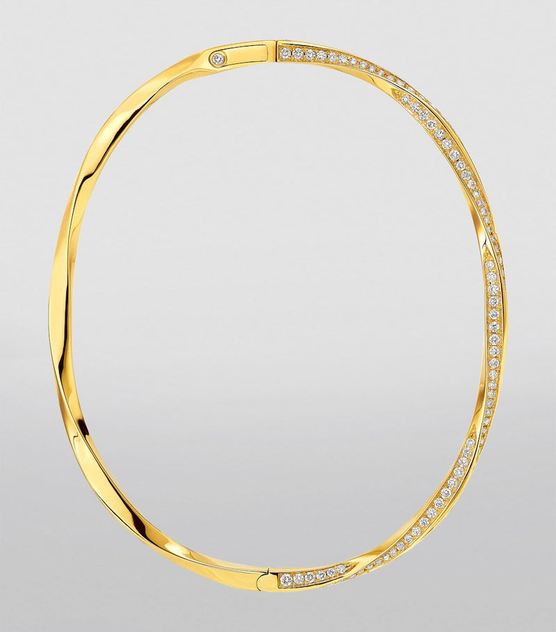 Graff yellow gold diamond spiral bangle, UK version