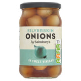 Sainsbury's Sweet Silverskin Onions in Vinegar 440g (230g*) Pickled food Sainsburys   