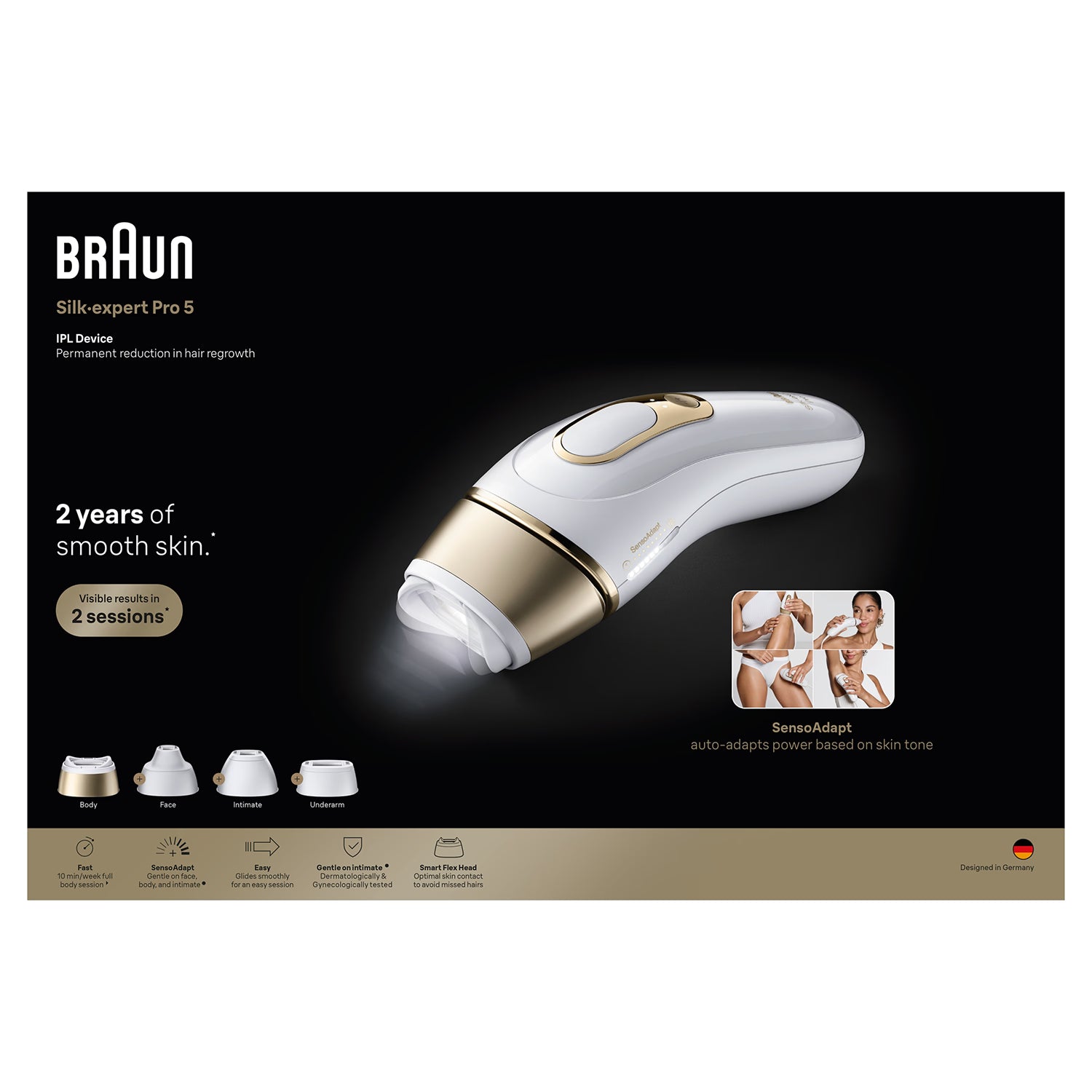 Braun IPL Pro 5 at-home hair removal device - British product