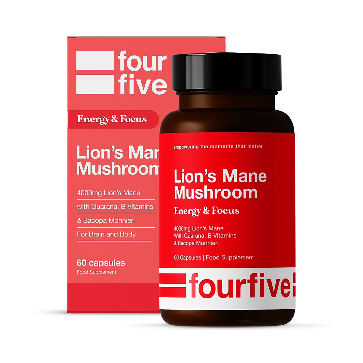 Fourfive Lion's Mane supplement 60 capsules - British product