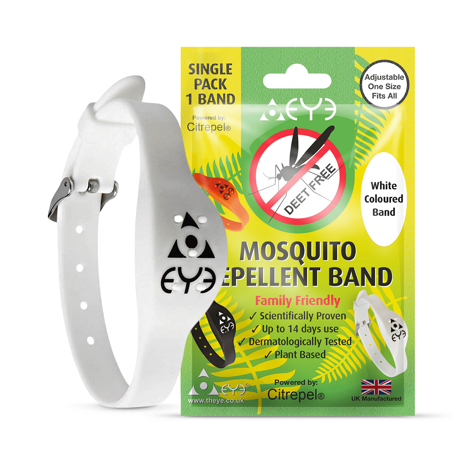 Insect repellent wrist band adjustable one size, imported from the UK