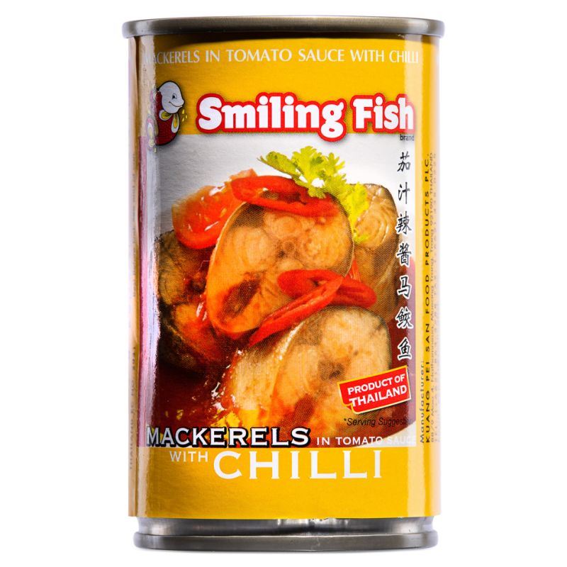Smiling Fish mackerel in tomato sauce with chilli - British product