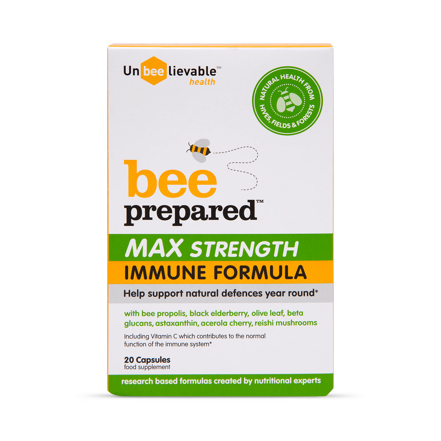 Unbeelievable Bee Propolis supplements 20 capsules (British brand)