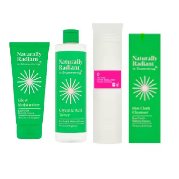 Naturally Radiant skincare routine bundle kit (British brand)