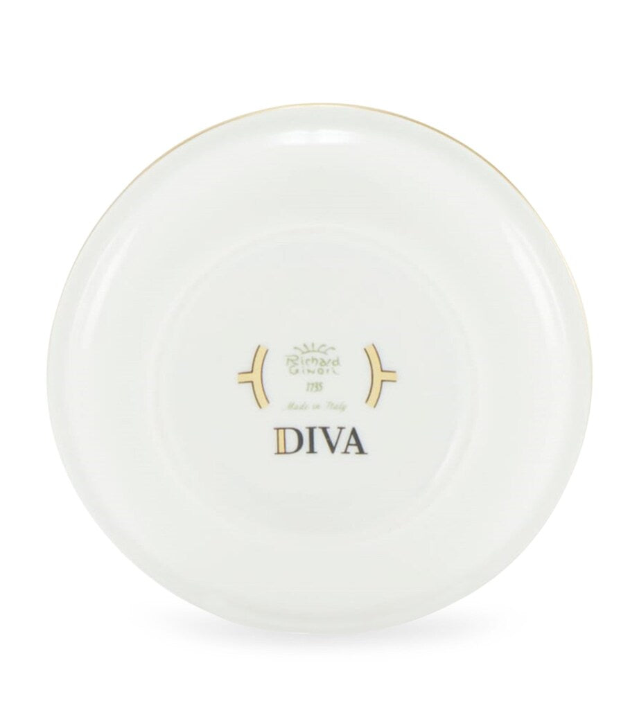 GINORI 1735 Colonna Diva Verde butter dish 10cm - British product