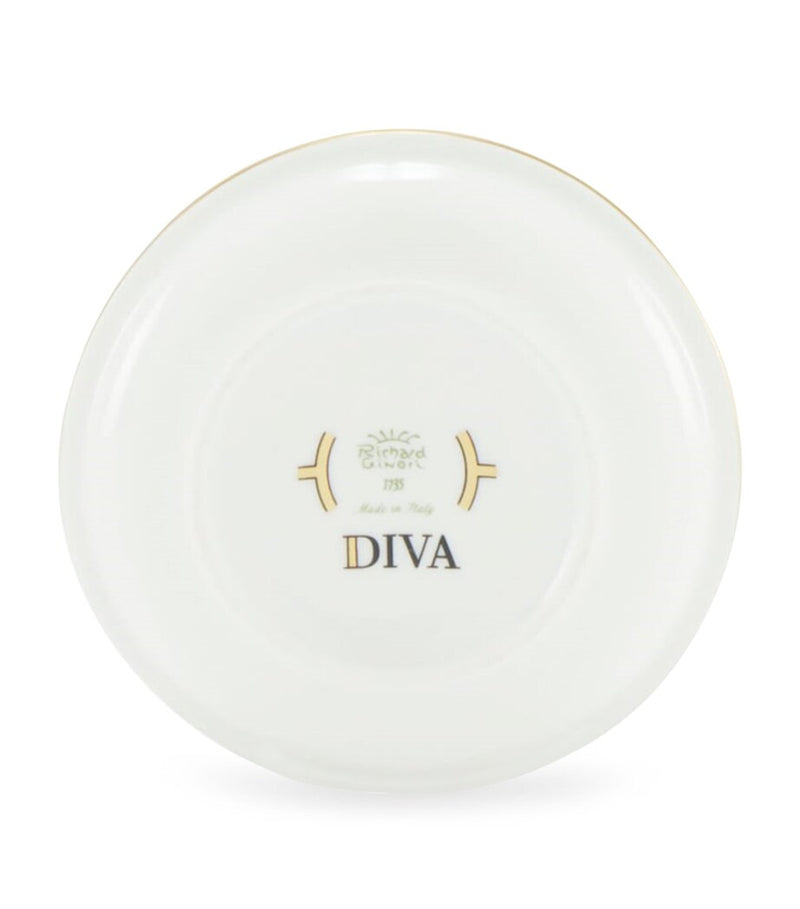 GINORI 1735 Colonna Diva Verde butter dish 10cm - British product