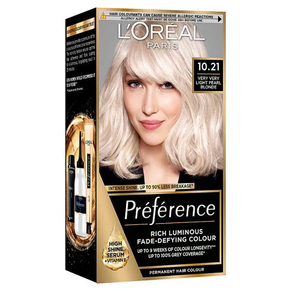 L'Oreal Preference very light pearl blonde hair dye, UK version