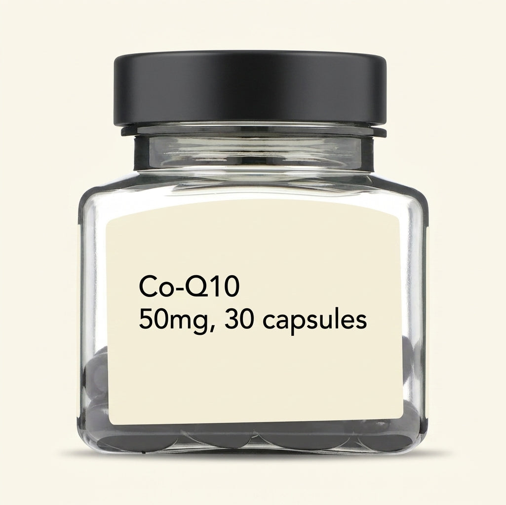 Holland & Barrett Co-Q10 supplement 50mg 30 capsules, imported from the UK