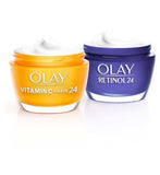 Olay Best Sellers with Vitamin C + AHA24 Day Moisturiser & Retinol24 Night Moisturiser Bundle GOODS Boots   