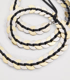 Sandro Paris leather jewellery belt with disc embellishments (British brand)