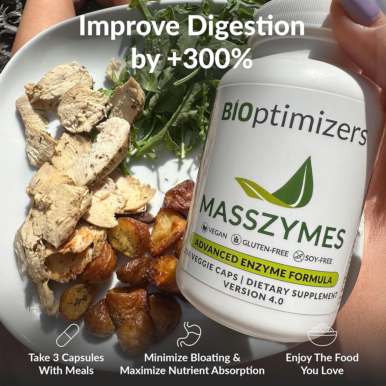 Masszymes digestive enzyme supplement 120 capsules, imported from the UK